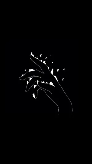 Embracing Darkness - A Minimalistic Hand Outline Art Wallpaper