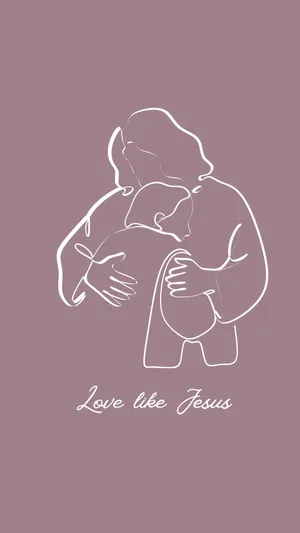 Embracing Love Like Jesus Illustration Wallpaper