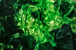 Emerald Crystal Formation Wallpaper