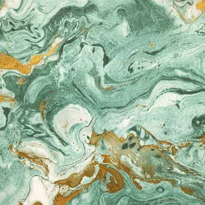 Emerald Gold Marble Texture Wallpaper