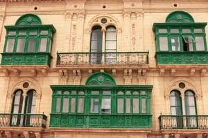 Emerald Green Balconies Architecture Wallpaper