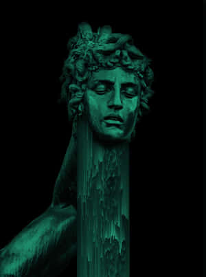 Emerald Melancholy Statue Wallpaper