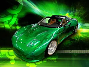 Emerald Speedster Fantasy Car Wallpaper