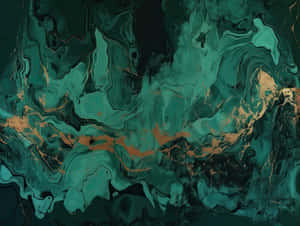 Emeraldand Gold Marble Texture Wallpaper