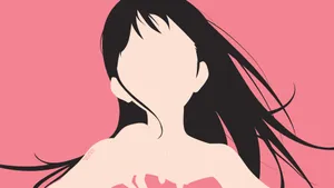 Emi Igawa Silhouette Against Pink Background Wallpaper