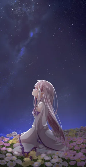 Emilia Camp Aesthetic Anime Girl Iphone Wallpaper