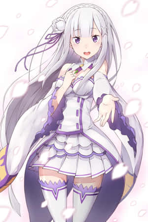 Emilia From Re Zero - Captivating Anime Character Wallpaper