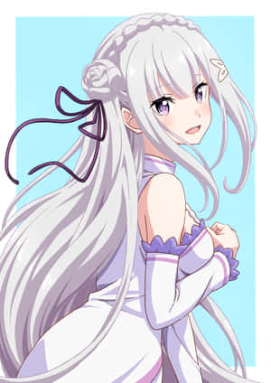 Emilia - The Beautiful Half-elf From Re:zero Wallpaper