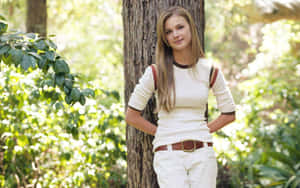 Emily Vancamp Casual Outdoor Portrait Wallpaper