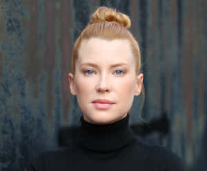 Emma Booth Portrait Black Turtleneck Wallpaper