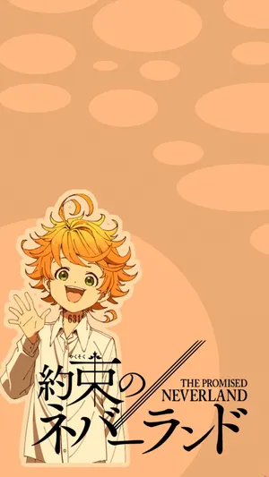 Emma From The Promised Neverland With A Determined Expression On Her Face Against A Stunning Sky Backdrop. Wallpaper