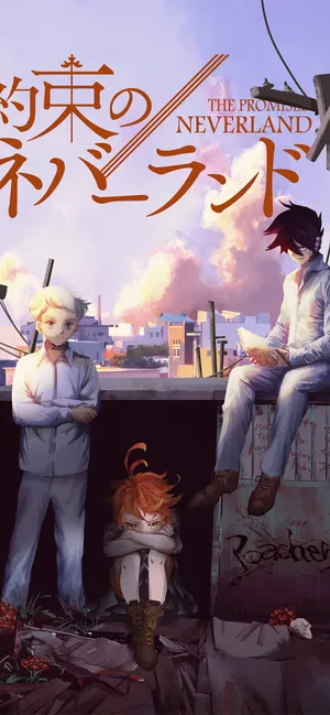Emma, Ray, And Norman Of The Promised Neverland. Wallpaper