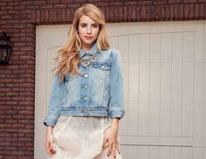 Emma Roberts Denim Jacket Wallpaper