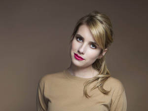 Emma Roberts In Beige Wallpaper