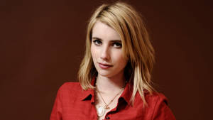 Emma Roberts Red Shirt Wallpaper