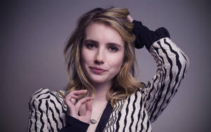 Emma Roberts Striped Blazer Wallpaper