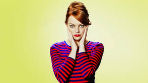 Emma Stone Looking Stunning In Retro Style. Wallpaper