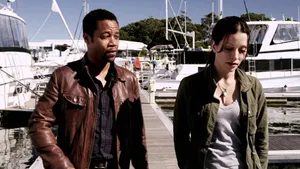 Emmanuelle Vaugier Posing In A Stunning Red Dress Wallpaper