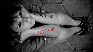 Emo Girl Hate Love Wallpaper