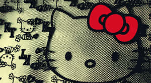 Emo Hello Kitty Red Ribbon Wallpaper