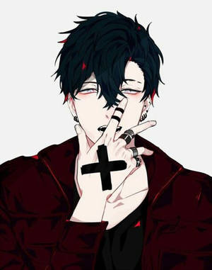 Emo Pfp Boy With Cross Wallpaper