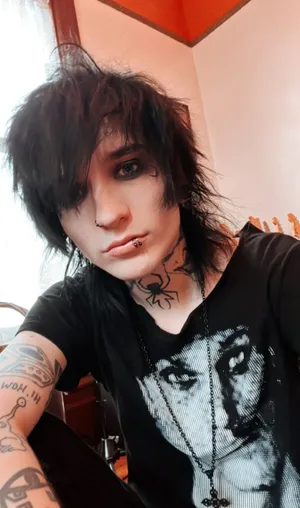 Emo Styled Portraitwith Tattoos Wallpaper