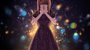 Emotional Anime Girlin Rain Wallpaper