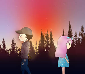 Emotional Break Up In Serene Woods Wallpaper