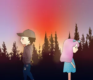 Emotional Break Up In Serene Woods Wallpaper