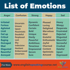 Emotions Vocabulary Chart Wallpaper