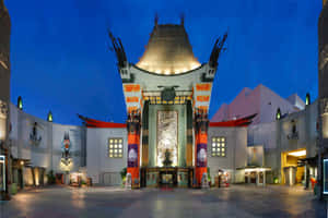 Empty Graumans Chinese Theatre At Night Wallpaper