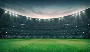 Empty Green Cricket Ground Wallpaper