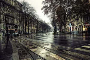 Empty Street Rain 4k Wallpaper