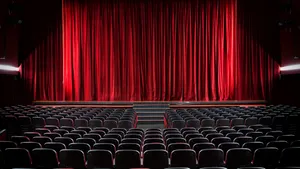 Empty Theater Red Curtains Seats Wallpaper