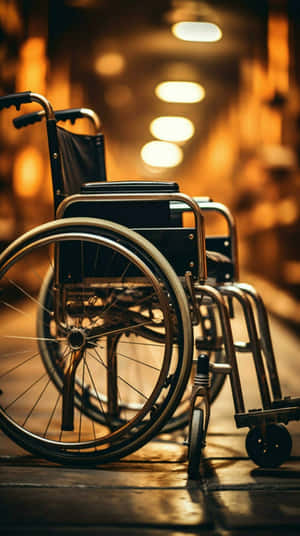 Empty Wheelchair Warm Lighting Wallpaper