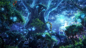 Enchanted Anime Forest Scene Wallpaper