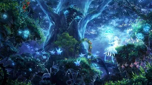 Enchanted Anime Forest Scene Wallpaper