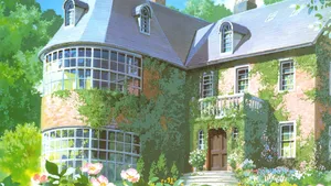 Enchanted Anime Garden Estate Wallpaper