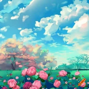 Enchanted_ Anime_ Garden_ Scene Wallpaper