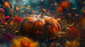 Enchanted Autumn Pumpkin Glow Wallpaper