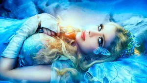 Enchanted Butterfly Princess Fantasy Wallpaper