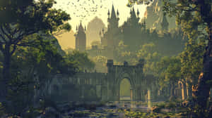 Enchanted_ Castle_ Sunrise Wallpaper