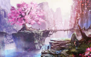 Enchanted_ Cherry_ Blossom_ Fantasy_ Landscape.jpg Wallpaper