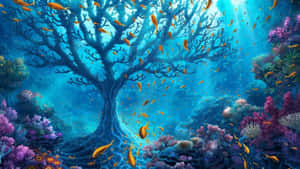 Enchanted_ Coral_ Tree_ Underwater_ Scene Wallpaper