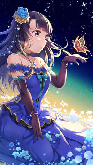 Enchanted Evening Butterfly Encounter Wallpaper