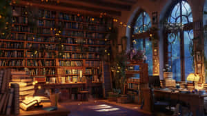 Enchanted Evening Library Wallpaper