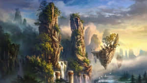 Enchanted_ Floating_ Islands_ Fantasy_ Scene.jpg Wallpaper