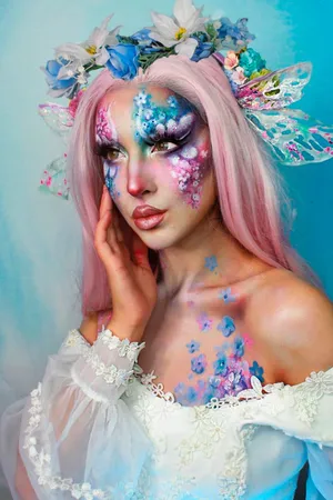 Enchanted_ Floral_ Fantasy_ Makeup Wallpaper