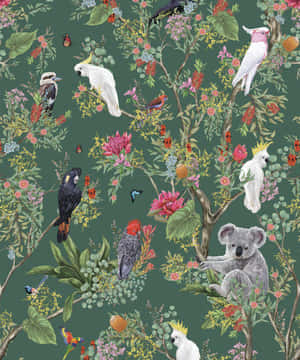 Enchanted_ Forest_ Birds_and_ Fauna_ Pattern Wallpaper