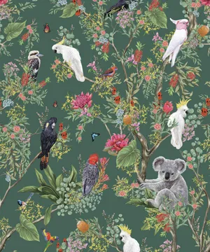 Enchanted_ Forest_ Birds_and_ Fauna_ Pattern Wallpaper